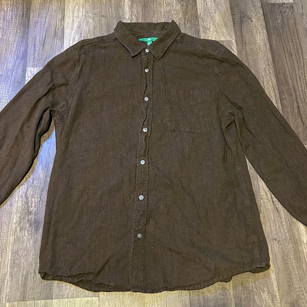 dip Men's Dark Brown Casual Button Down Shirt